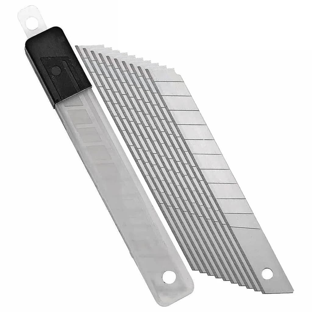 Estojo Com 10 Lâminas Para Estilete Estreito 9mm/18mm Masterprint Aço Resistente Para Corte Preciso e Artesanato