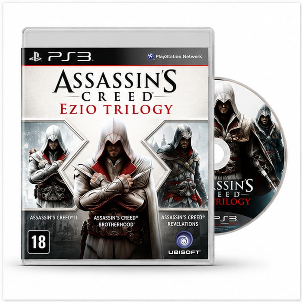 Jogo Assassins Creed Ezio Trilogy Midia Fisica Original Sony Ps3 Playstation 3