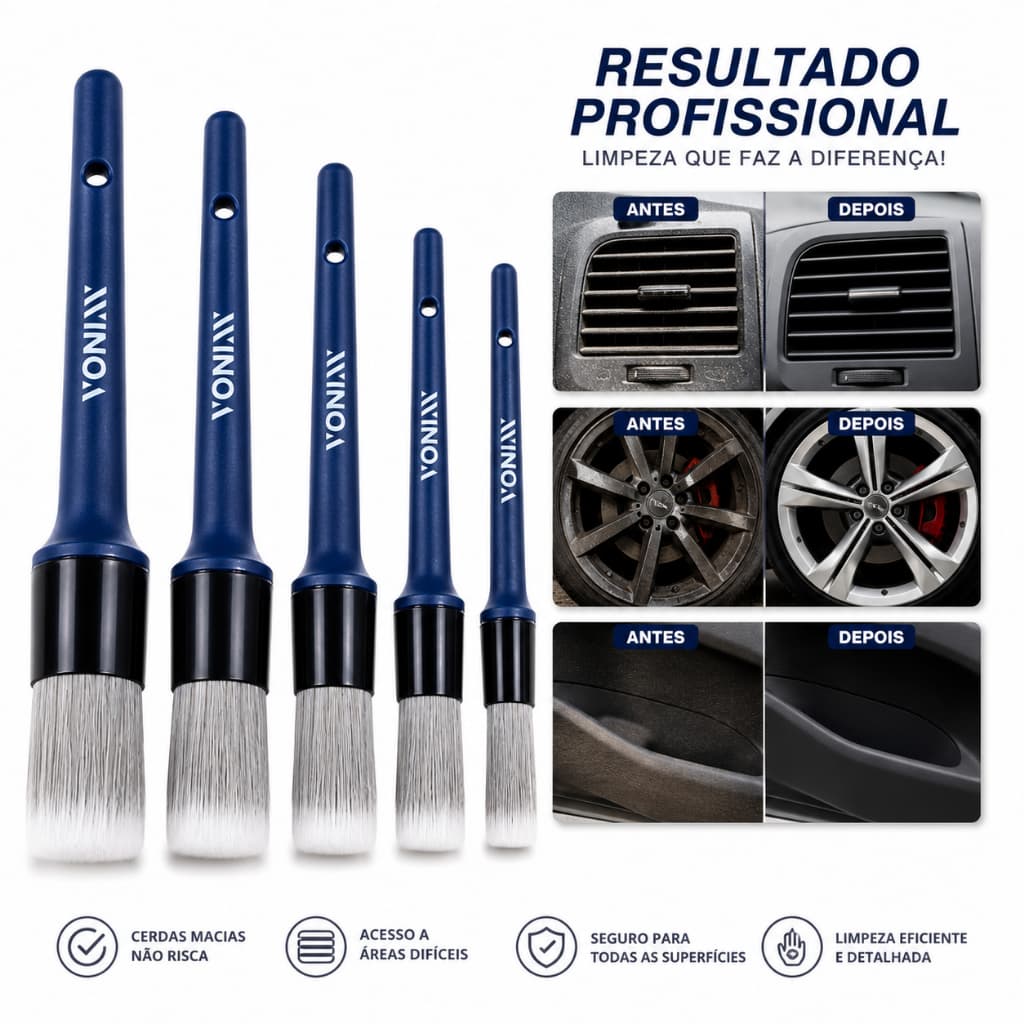 Kit 5 pinceis detalhamento Vonixx