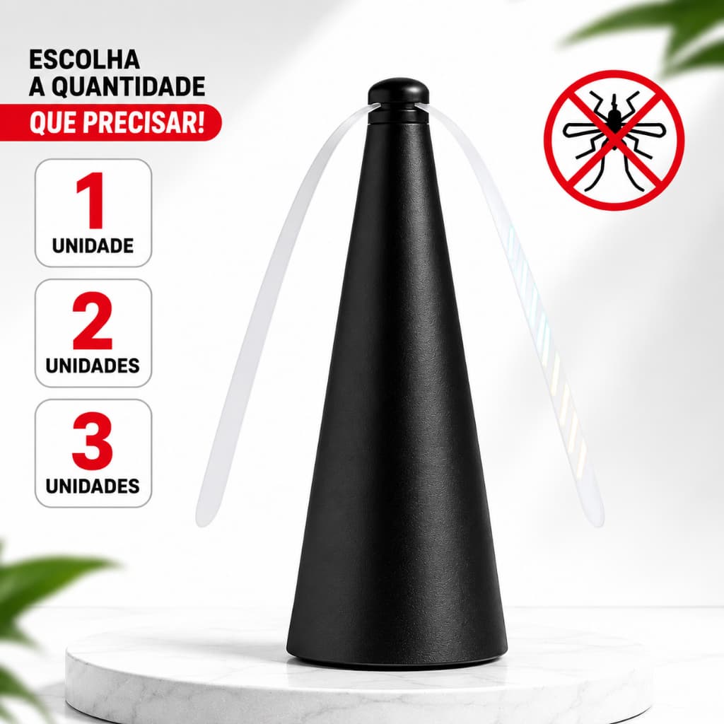 Ventilador Repelente Espanta Moscas Insetos Mosquitos Portátil