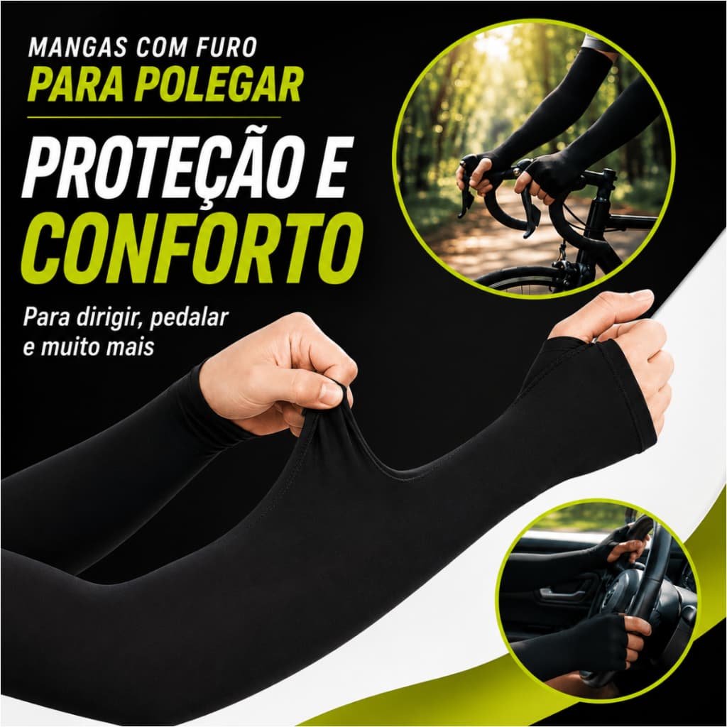 1 A 5 Pares Manguito mangote com Dedo Proteção solar UV50+ Corrida Fitness Academia Unissex bike