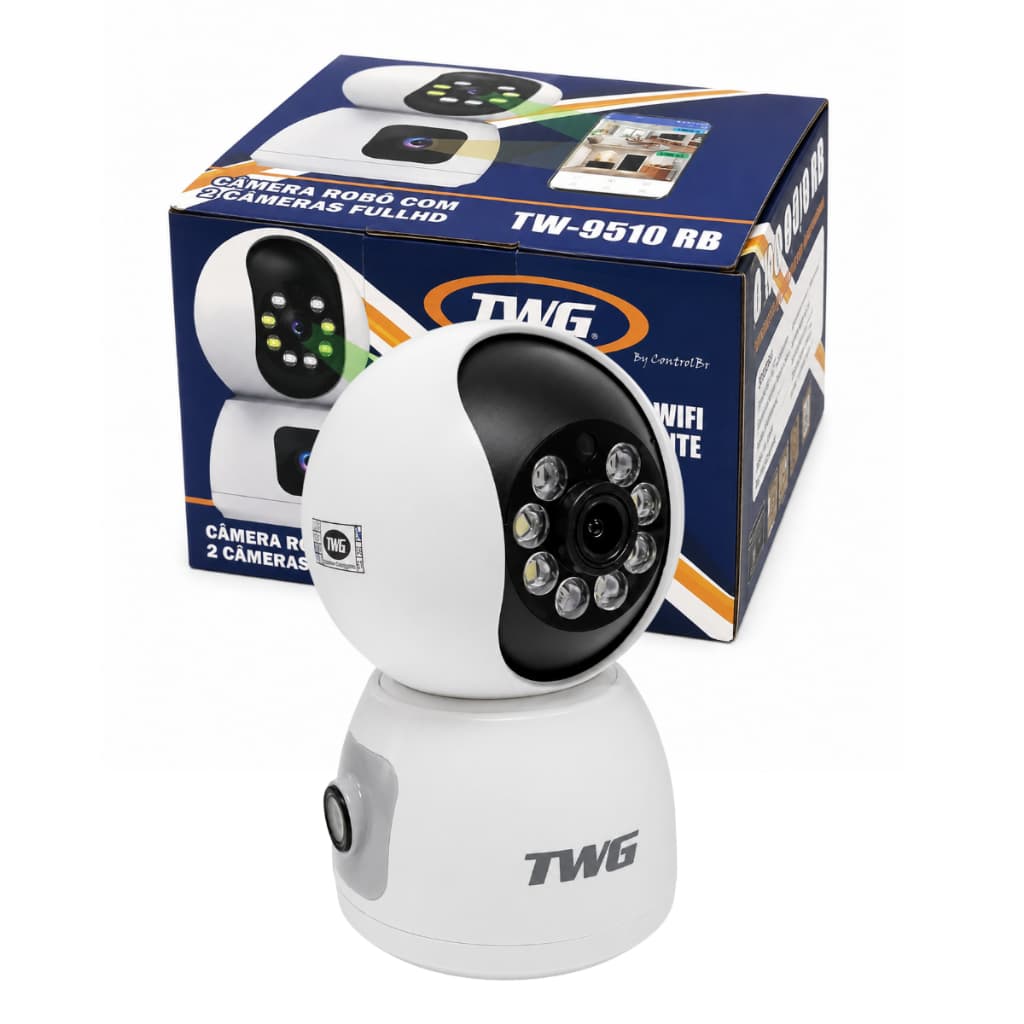 Câmera Segurança Ip Wifi 2 cameras 360 Audio Bidirecional App 9510 TWG