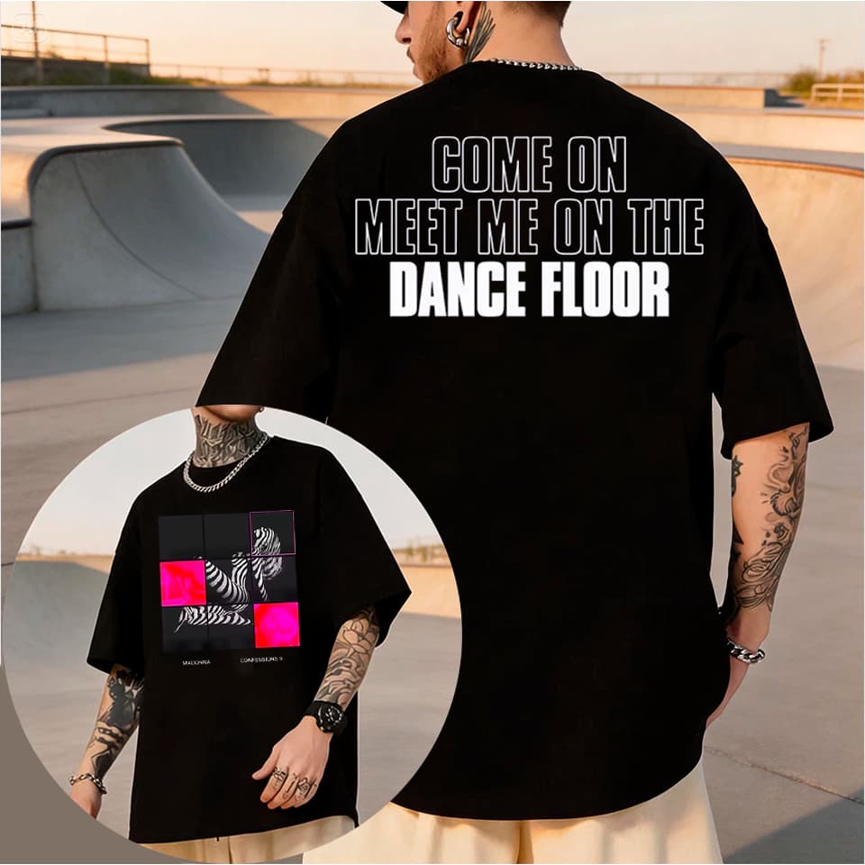 Camiseta Basica e OVERSIZED Madonna Confession Coadf 2 Dance Floor World Tour Diva Unissex