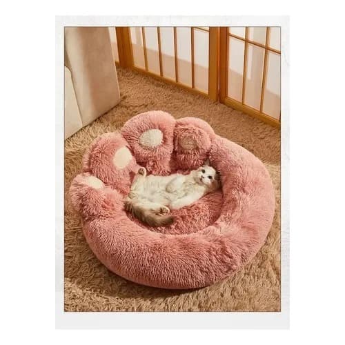 Cama Pet Nuvem Pelucia Para Cachorro Gato Super Macia Fofinha Pata De Urso ROSA