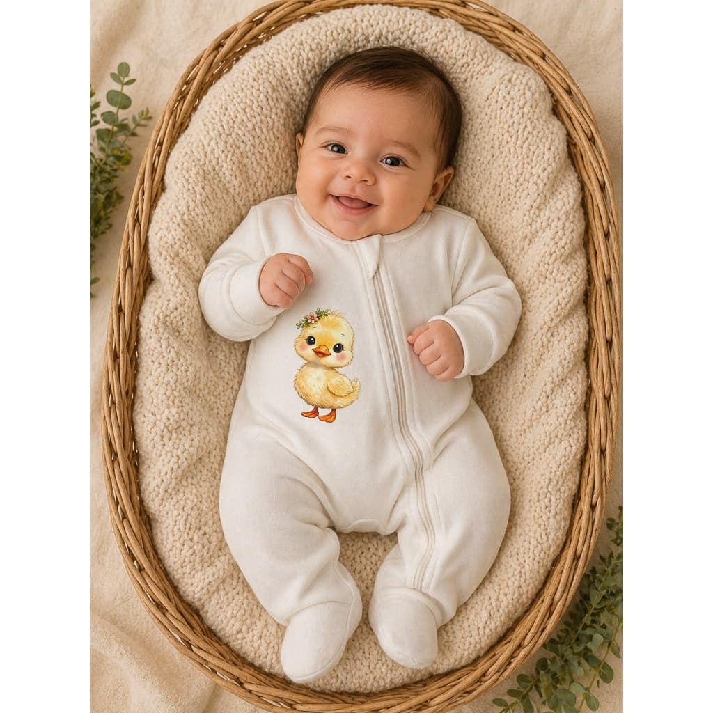 Macacão Bebê Patinho Fofo Menino/Menina em Suedine 100% Algodão  Conforto, Qualidade e Muito Charme!