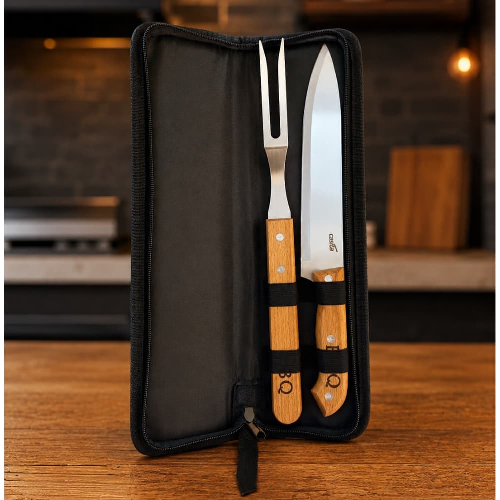Kit Churrasco Completo 3 Peças Conjunto de Churrasco com Aço Inox