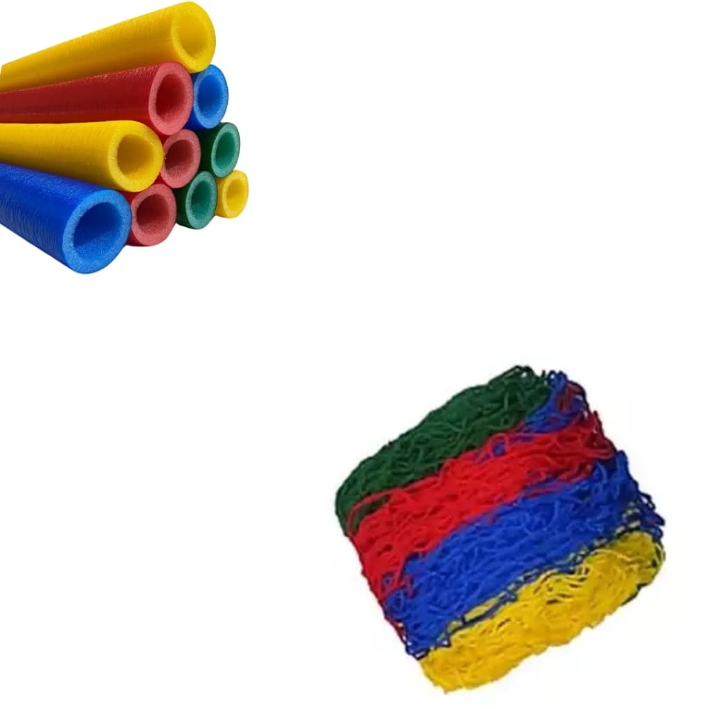 Kit Cama Elástica/Pula-Pula 4,27m – Rede de Proteção + 8 Isotubos