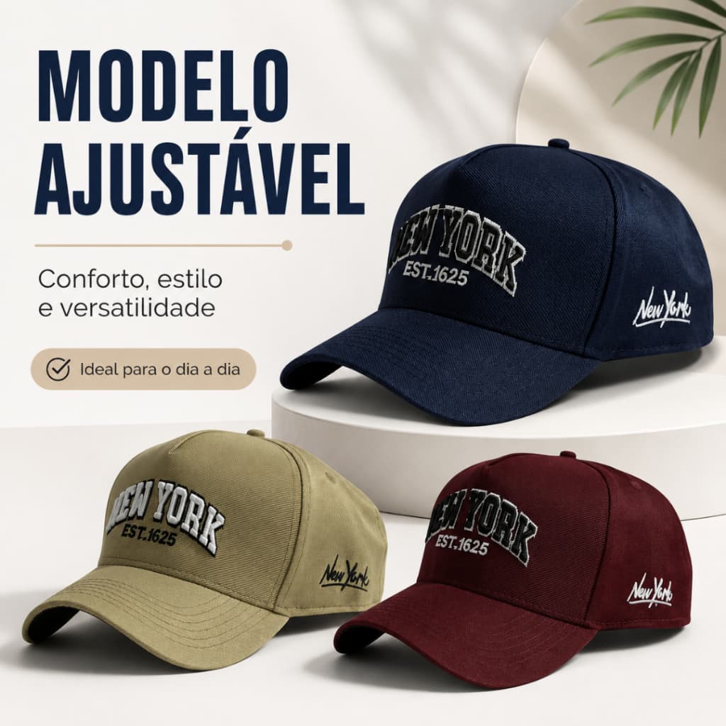 Boné SNAPBACK NY Americano Aba Curva Bordado Alta Definição Masculino Feminino