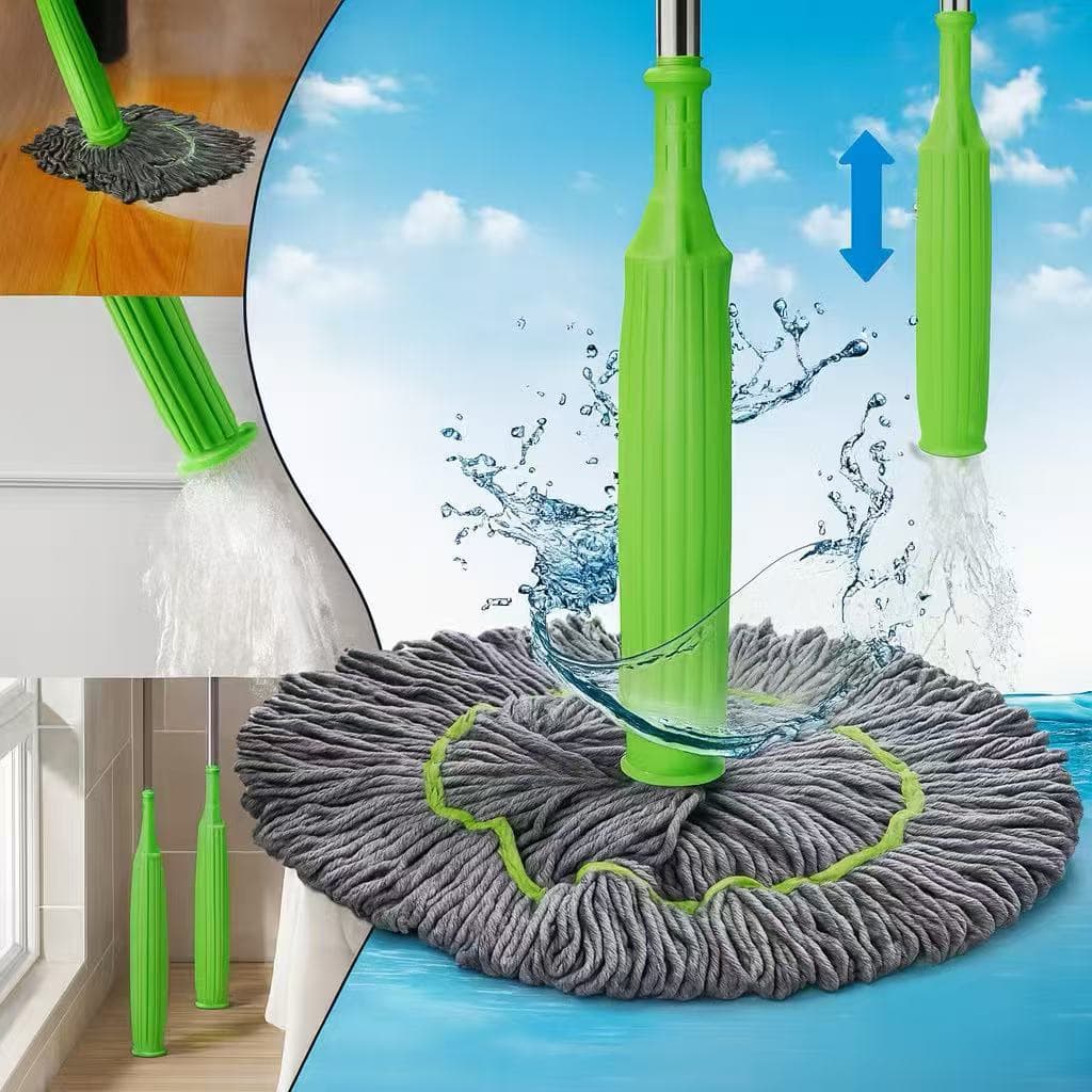 Esfregão Giratório 360° Twist Microfibra 2 em 1 para Limpeza Geral