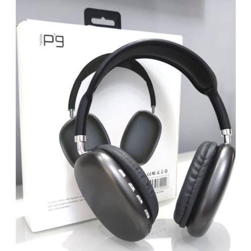 Fone de Ouvido P9 Bluetooth Sem Fio Preto - Áudio Potente, Conexão Versátil, Design Confortável