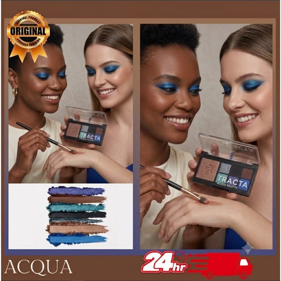 Paleta De Sombras Tracta Acqua Palette 2 em 1 Sombra E Blush Alta Pigmentação Original