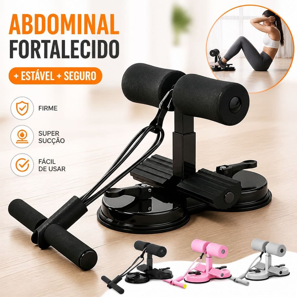 Aparelho Abdominal com Ventosa Ajustável Unissex para Treino em Casa e Musculação