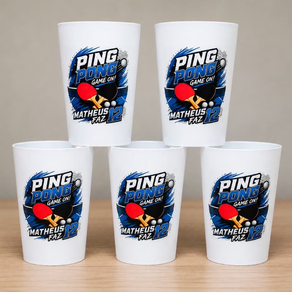10 Copos Open 400ml Criação de Arte Grátis Personalizado Não Quebra Festas Eventos Brindes