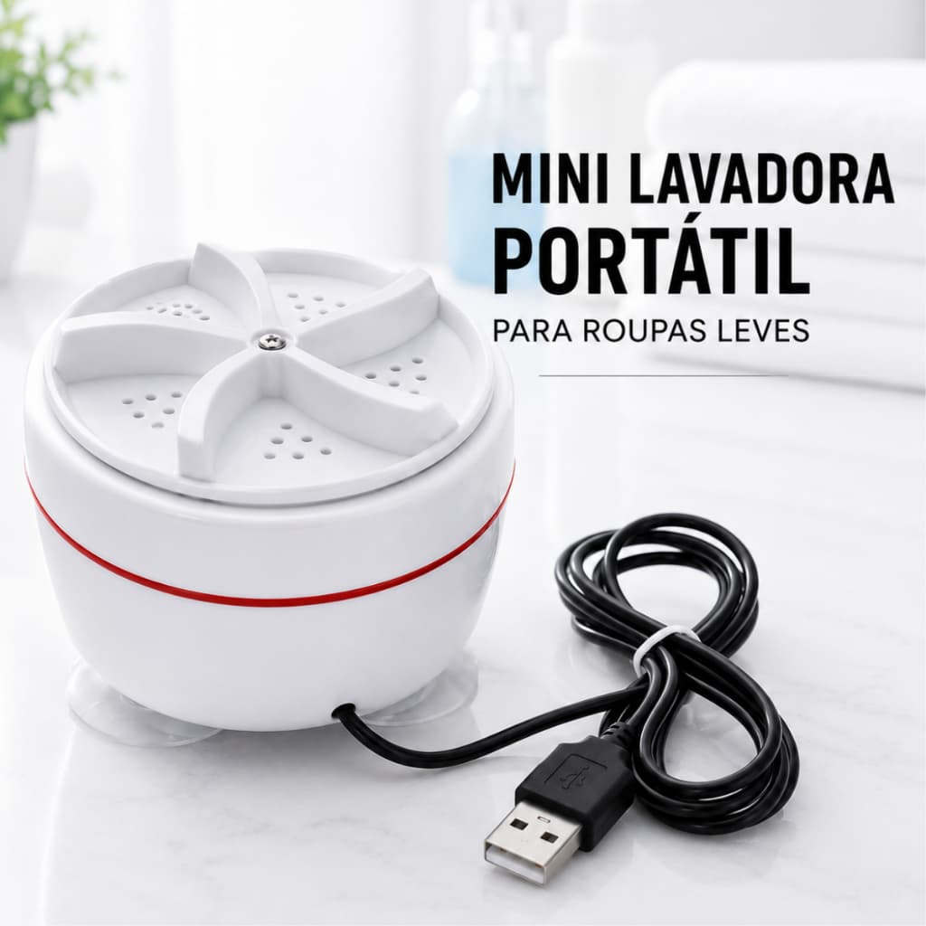 Mini Máquina de Lavar Roupas Portátil Panos Toalhas Balde Ultrassônica Lavanderia USB Lava Louças
