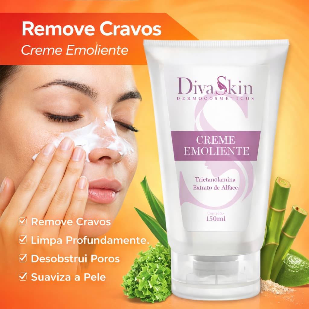 Creme Emoliente  150 g Remocao Facil de Cravos -DivaSkin