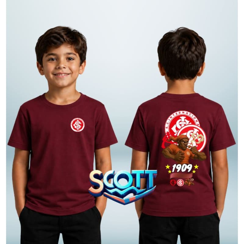CAMISETA INFANTIL TORCEDOR DO INTERNACIONAL 100% ALGODÃO UNISSEX