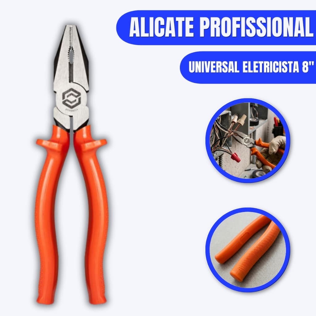 Alicate Universal SATA 8 Pol Isolado 1000V Laranja ST700022L