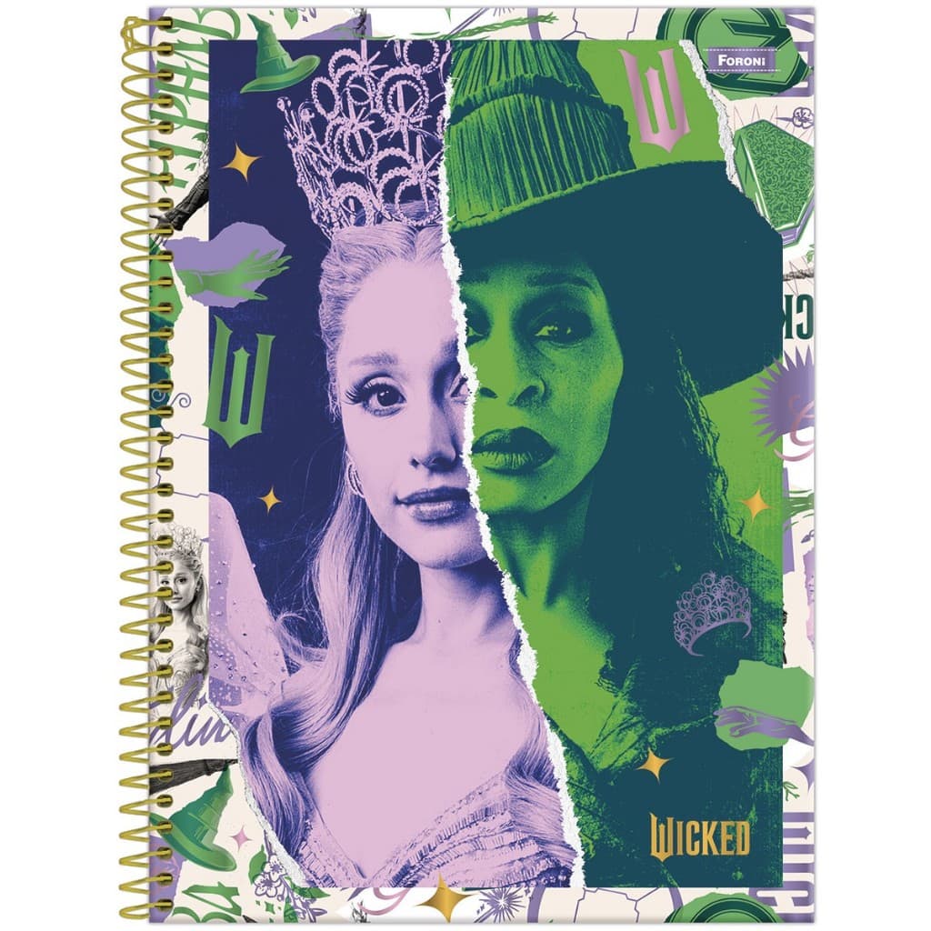 CADERNO UNIVERSITÁRIO WICKED CAPA DURA 80FLS - FORONI