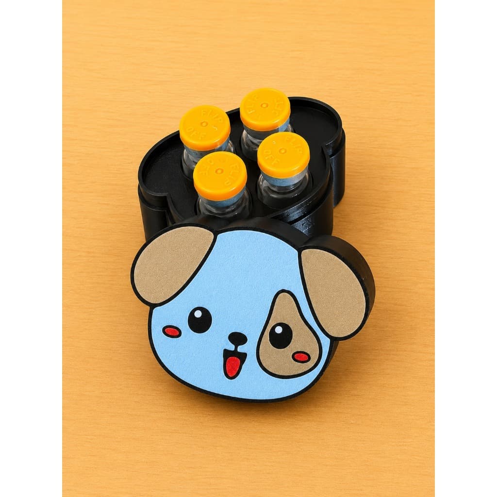 Porta Ampolas 3ml para 4 Frascos | Organizador de Ampolas | Gatinho Cachorro Panda Porquinho