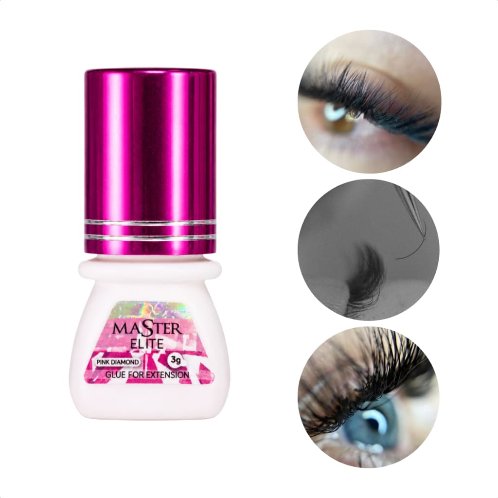 Cola para Alongamento de Cílios Master Diamond Pink 3ml Secagem Rápida Uso Profissional