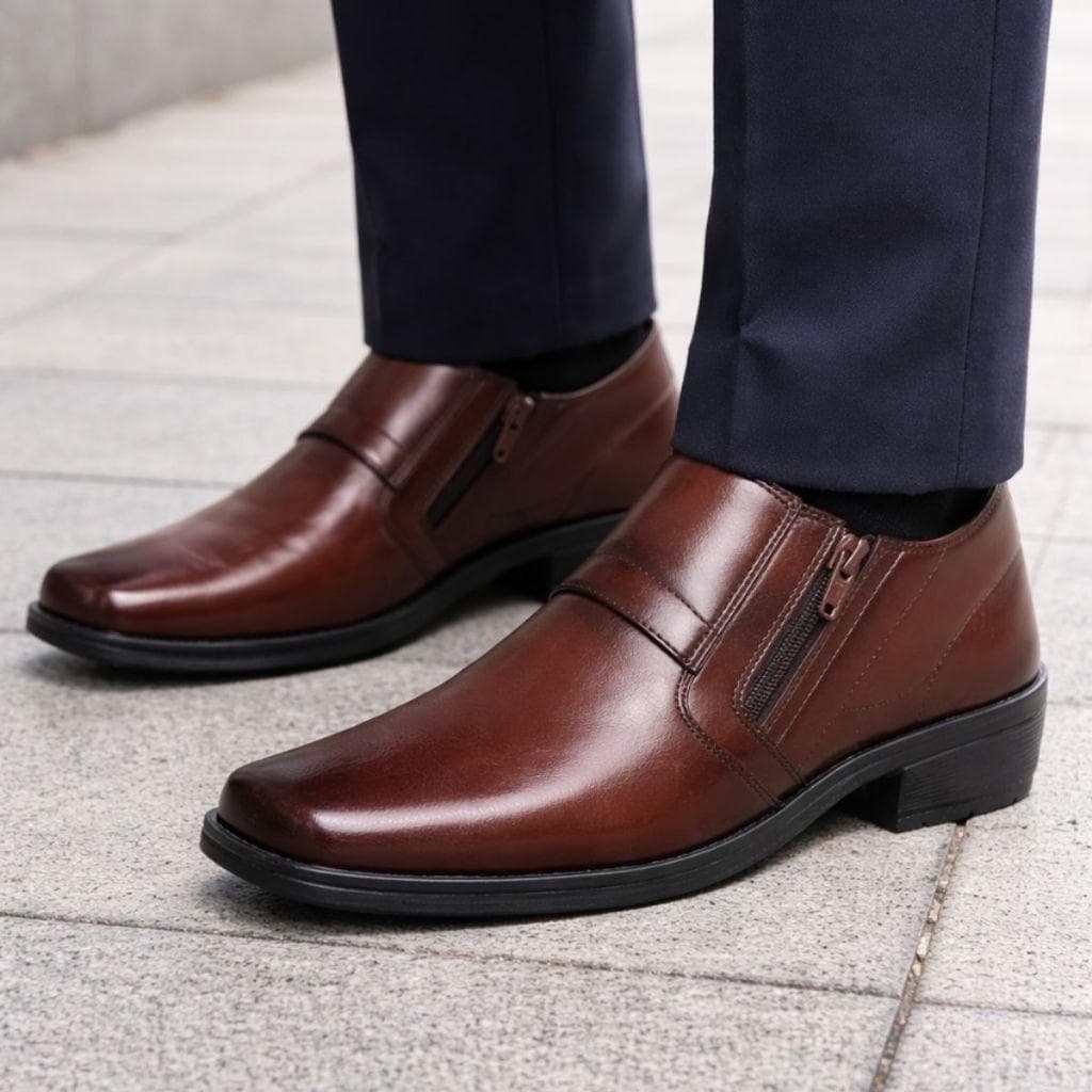 Botina Masculina Preta ou Marrom Confortável para Trabalho Casual Antiderrapante Leve