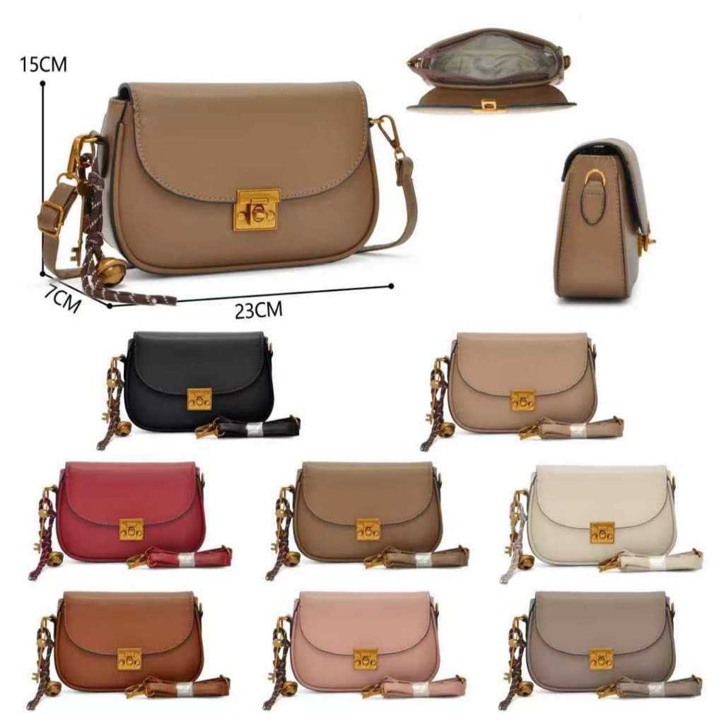 Bolsa Feminina Luxo Transversal e de Ombro Couro PU Premium Elegante Casual com Fecho Dourado Pequena Moda 2026