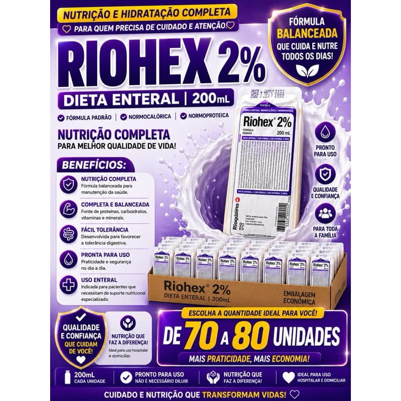 Kit C/ 70 a 80 Unidades Escovas Riohex 2% Dergemante 22ml - Rioquimica