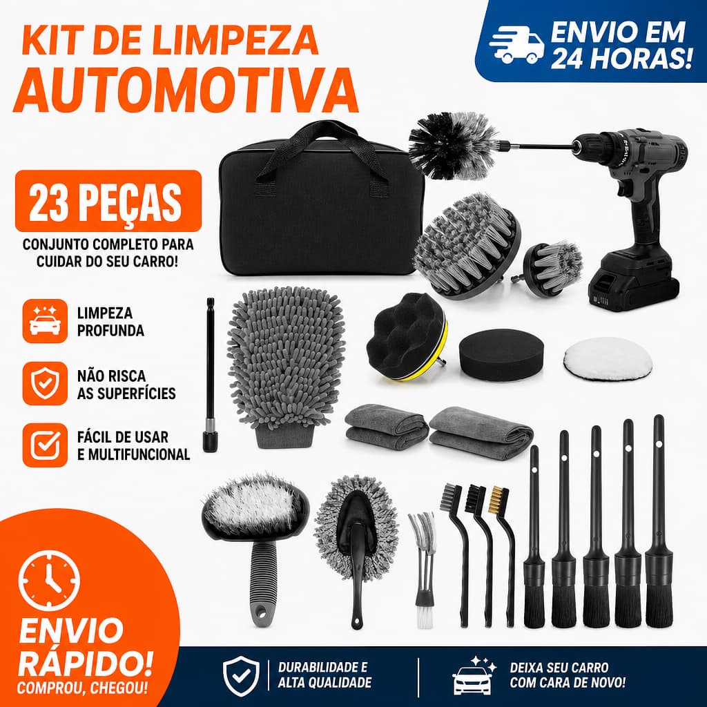 Kit 23 Peças Conjunto De Escovas De Limpeza Para Carro Conjunto De Escovas De Limpeza