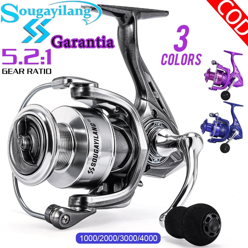 Sougayilang Molinete De Pesca Carretel De Alumínio Drag 8kg 5.2:1 Recolhimento Rápido Molinete Para Pesqueiro Rio E Mar