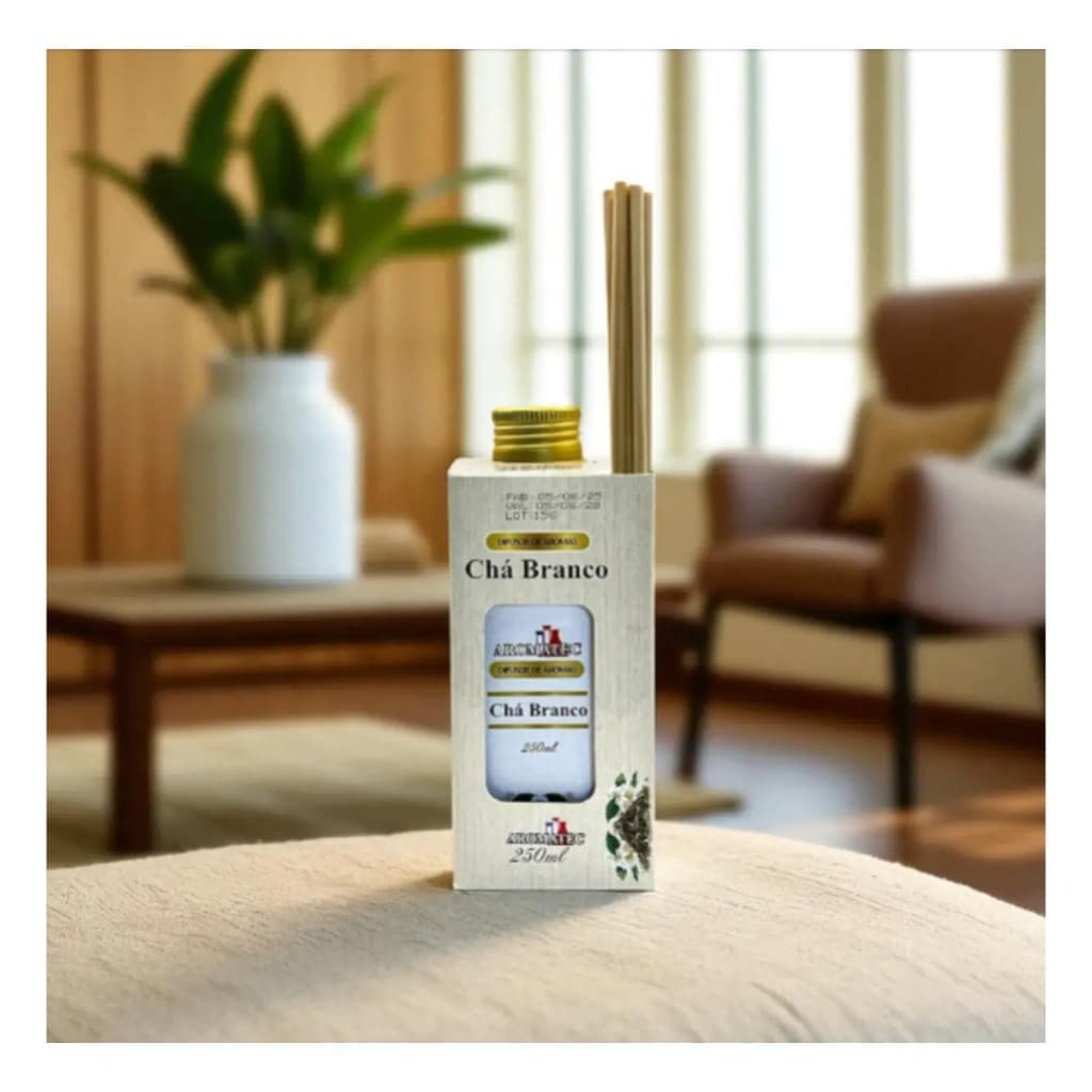 Difusor De Varetas Cha Branco Aromatizador De Ambientes Para Casa Home 250ml Aromatec