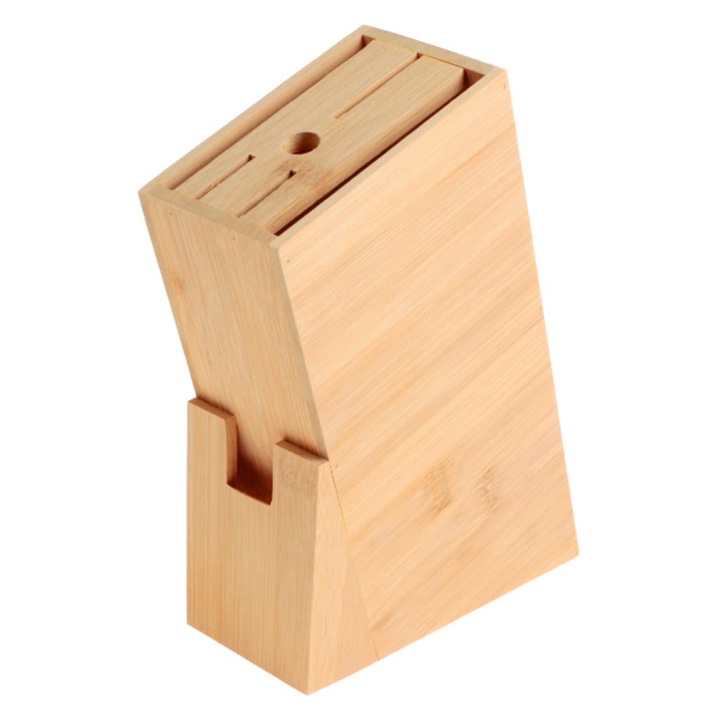 Porta Facas em Bambu Cepo Organizador de Cozinha Suporte para Facas e Tesoura Design Premium Durável