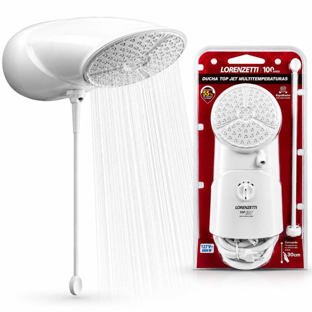 Chuveiro Eletrico 110v Lorenzetti Ducha Top Jet Multitemperatura 5500w
