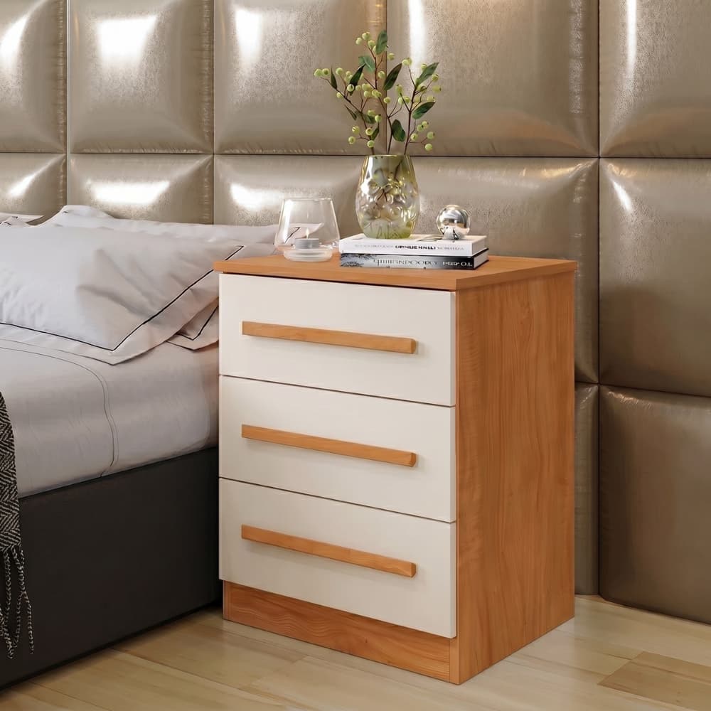Criado-Mudo Moderno 3 Gavetas | Ideal para Quartos Compactos