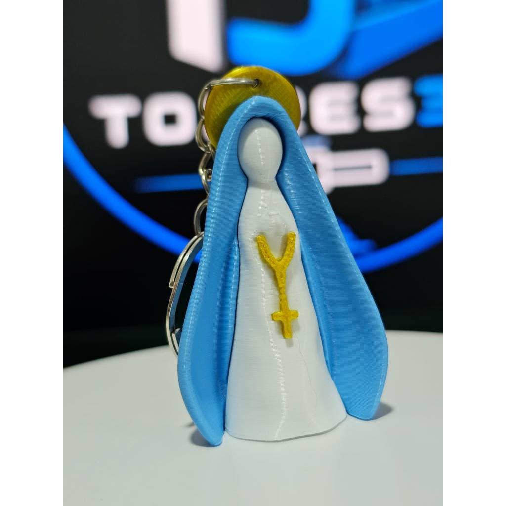 Kit Chaveiro Nossa Senhora Aparecida em Impressão 3D | Lembrança Religiosa Católica C/10 Unidades