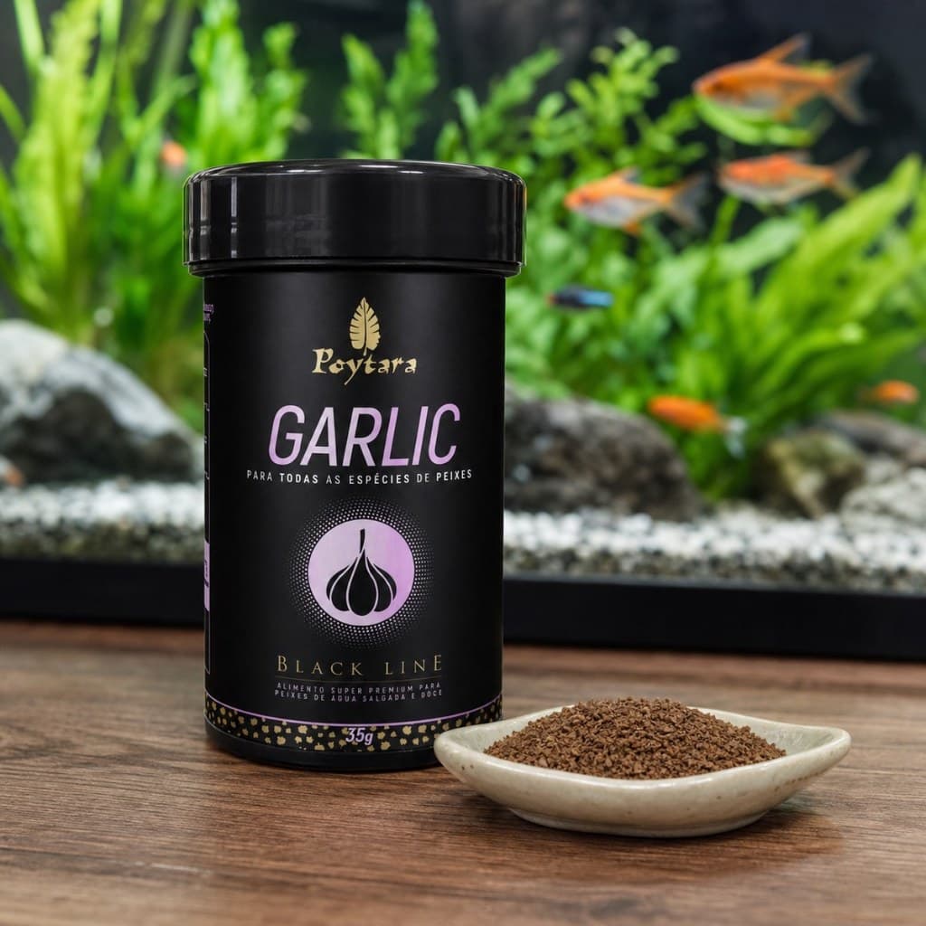 Racao Poytara Black Line Garlic 35g para Peixes