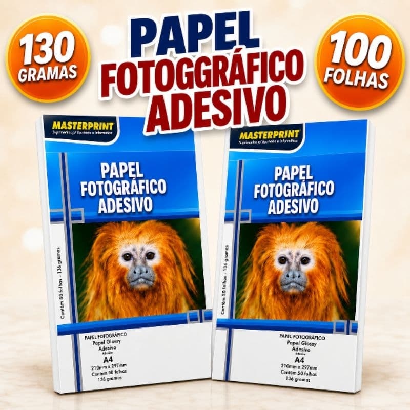 papel fotográfico adesivo 130G glossy brilho A4 MARTER PRINT 50/100/150/200 folhas(papel adesivo).