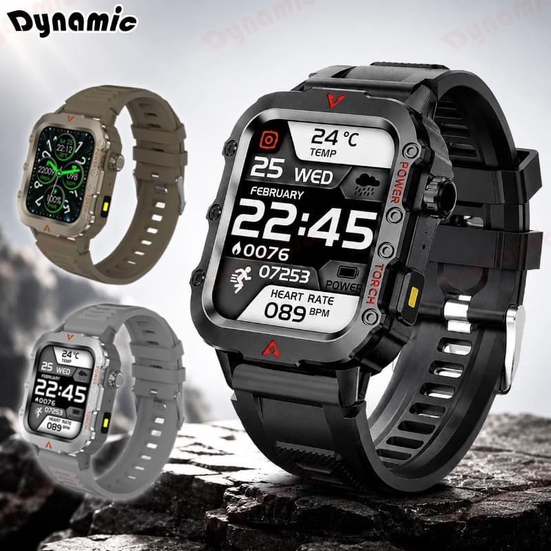 Relógio Esportivo Smartwatch 1.73 Polegada Tela HD Lanterna Bússola À Prova Dwaterproof Água Bluetooth Chamada