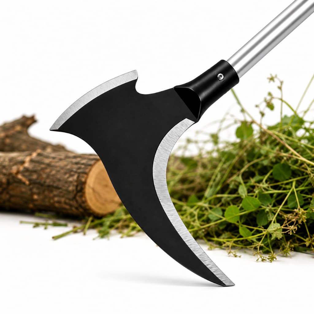 Foice Machadinha Multifuncional Para Jardinagem Cabo Longo Para Colheita Jardinagem e Acampamento HEAVY DUTY AÇO FORJADO