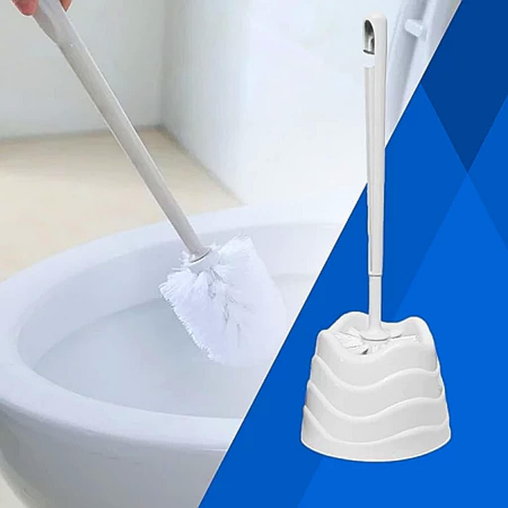 Escova Sanitária Limpeza Vaso com Suporte Base Plástica Banheiro WC Esfregão
