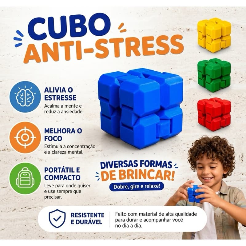 Recurso Terapêutico Cubo do infinito | Autismo TEA TDAH Ansiedade | Foco Concentração | Brinquedo Sensorial