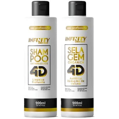 Kit Selagem Orgânica Infinity Shampoo + Selagem Progressiva Profissional Alinhamento Capilar