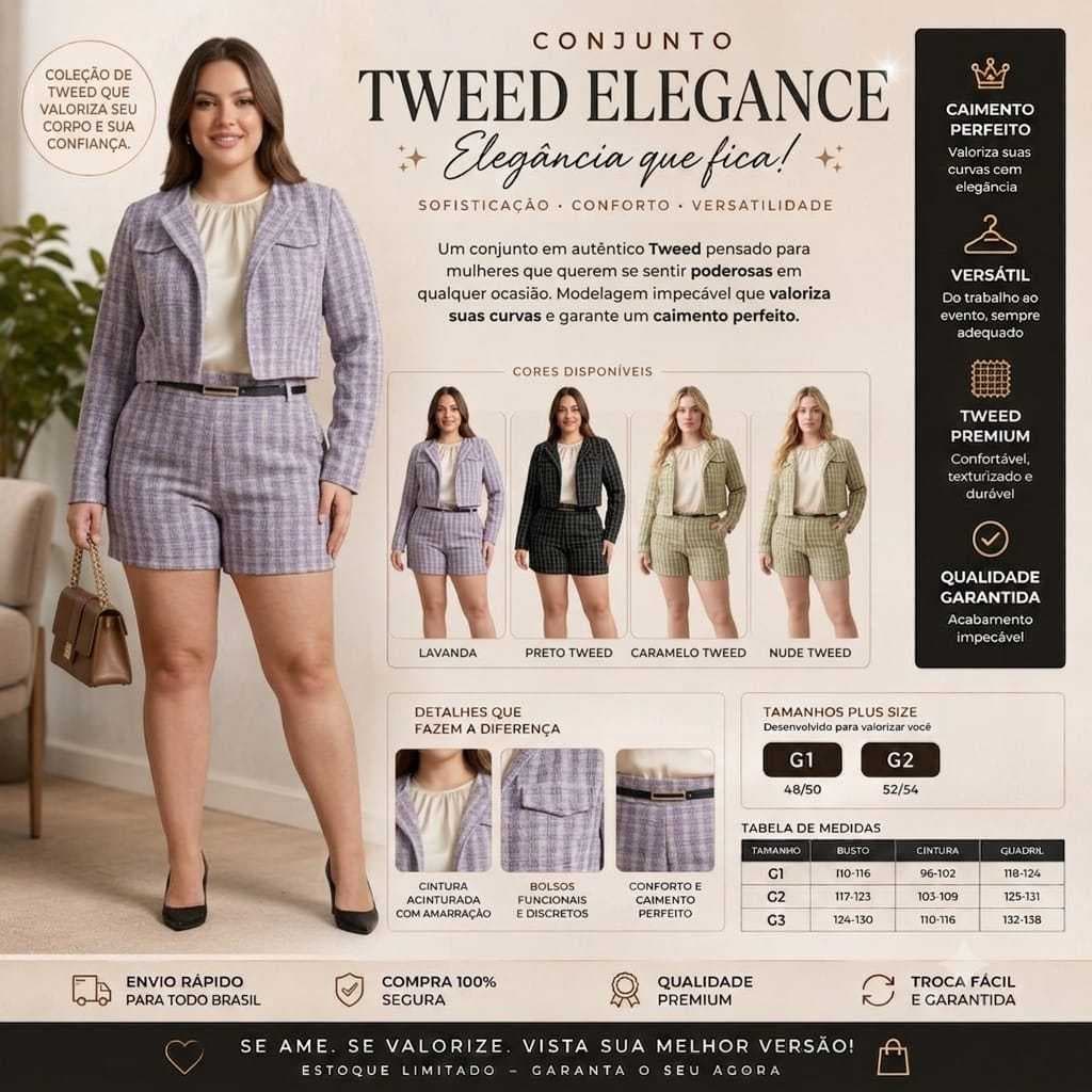 conjunto femenino elegante plus
