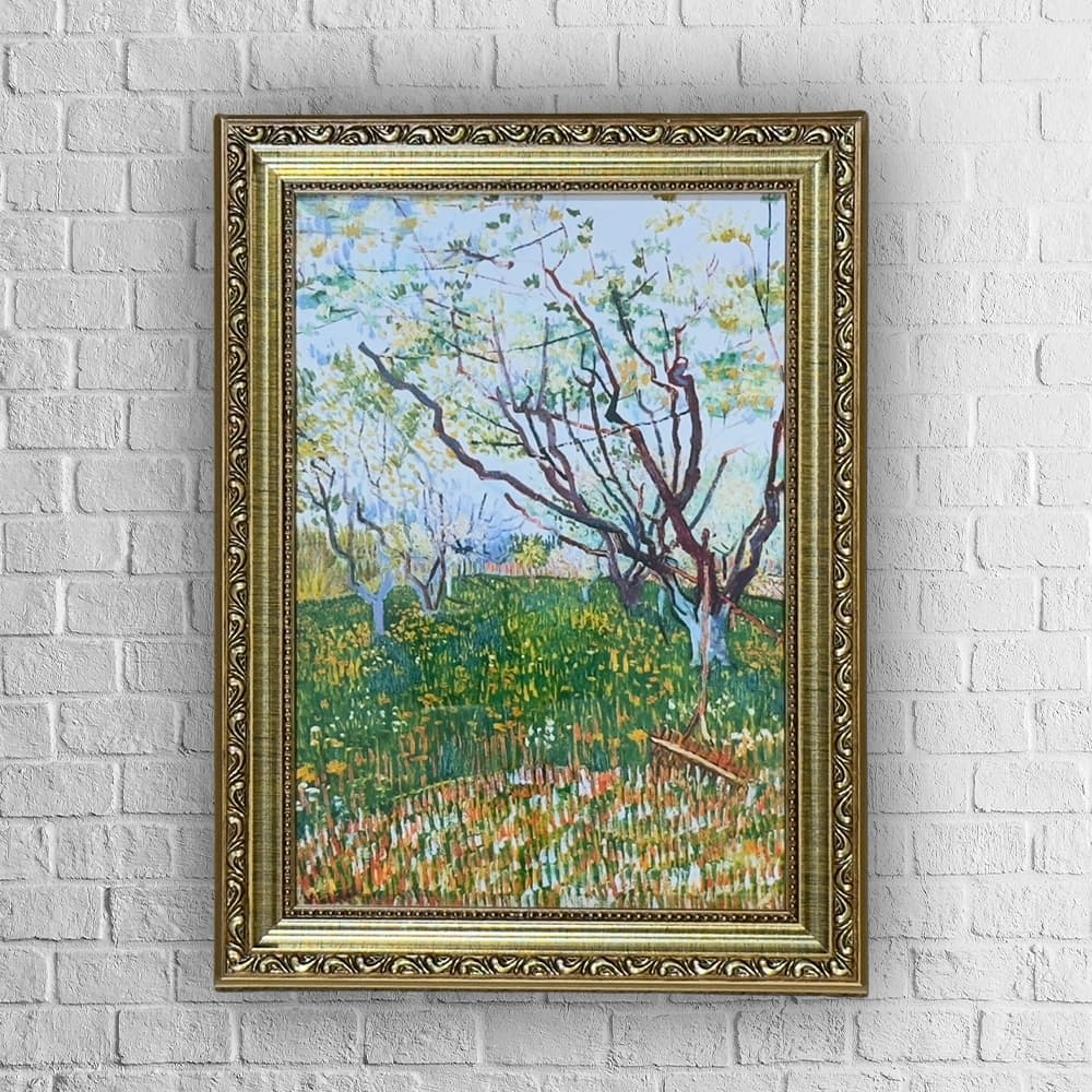 Quadro decorativo | arte clássica | moldura com vidro | The Flowering Orchard | Van Gogh