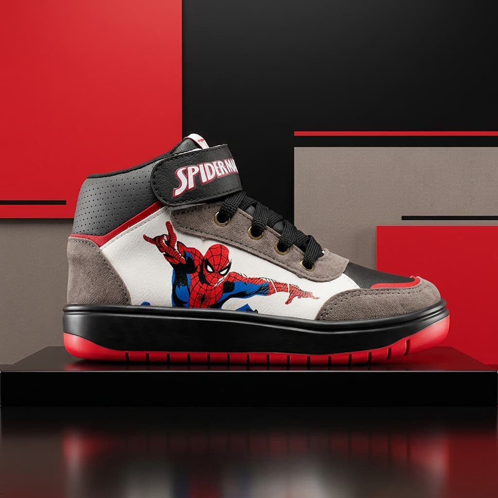 Bota Disney Spider-Man Infantil Velcro Cadarço