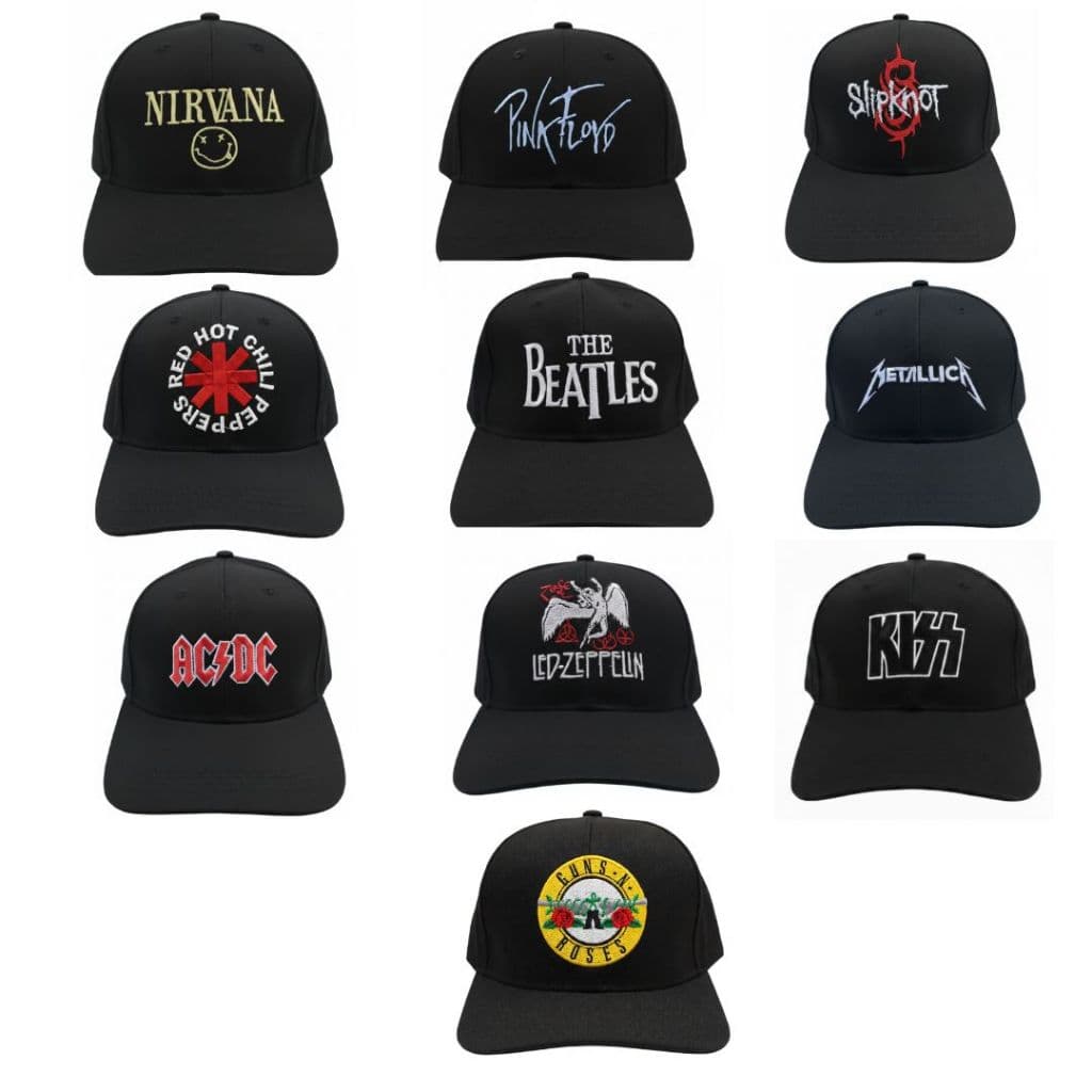 Boné Bandas de Rock Preto Bordado Mega Promoção