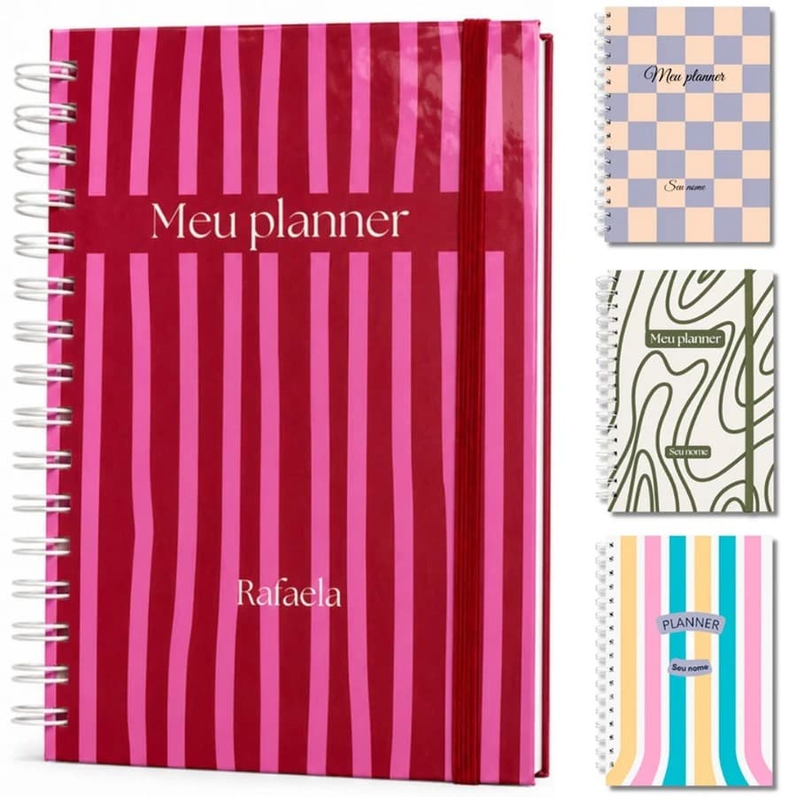 Agenda Planner Não Datado Personalizado Capa Dura A5 - Organização Semanal - Aera Papelaria