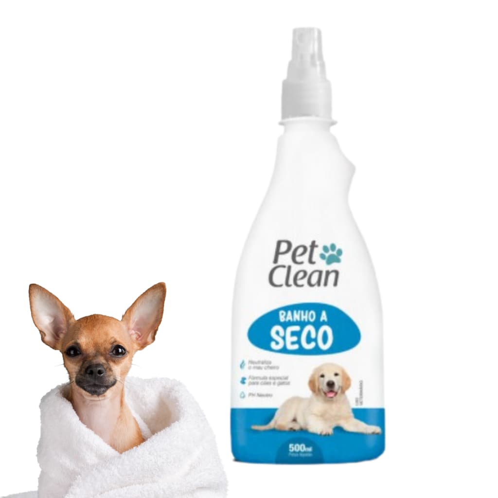 Pet Clean Banho a Seco 500ml Cães Cachorros Pet