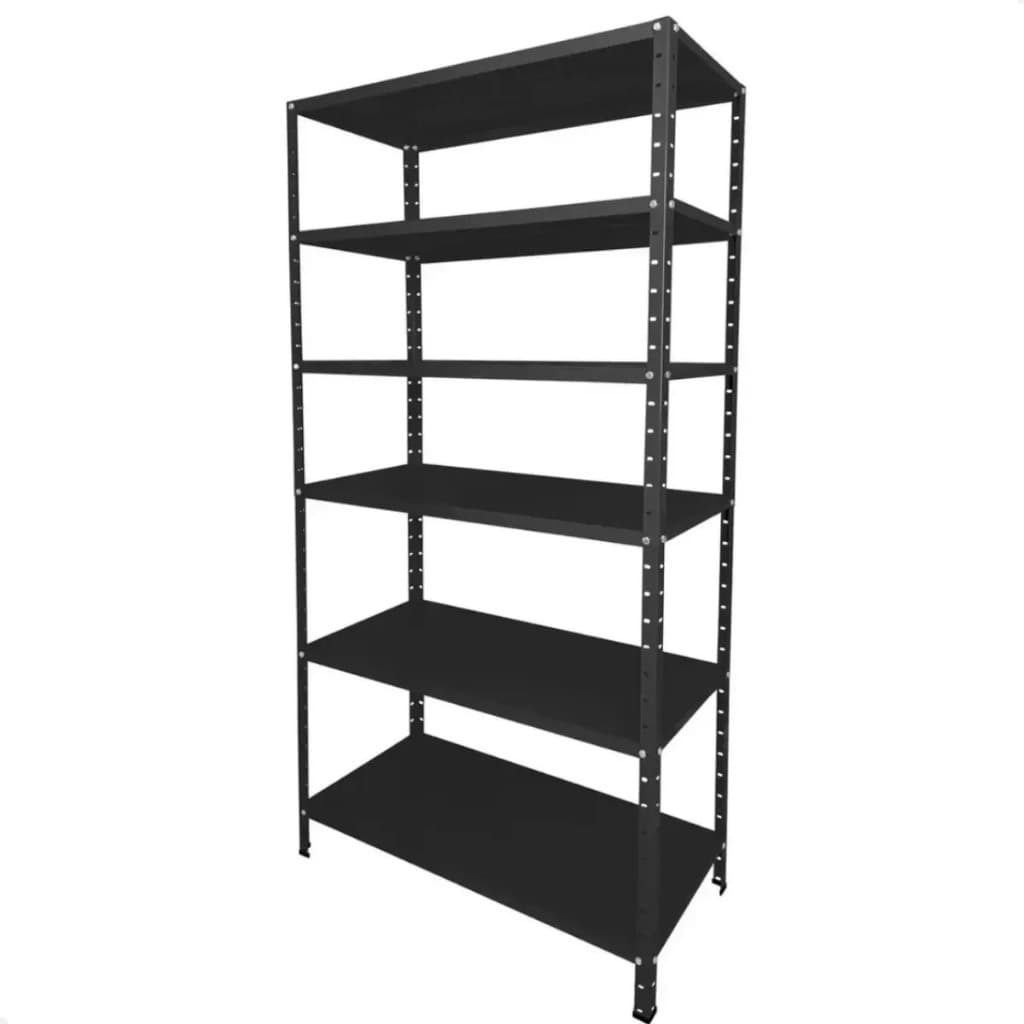 Estante Armário Prateleira de Aço 6 Bandeja Organizador Multiuso preta Suporta até 120kg 198cm x 70cm x 28cm