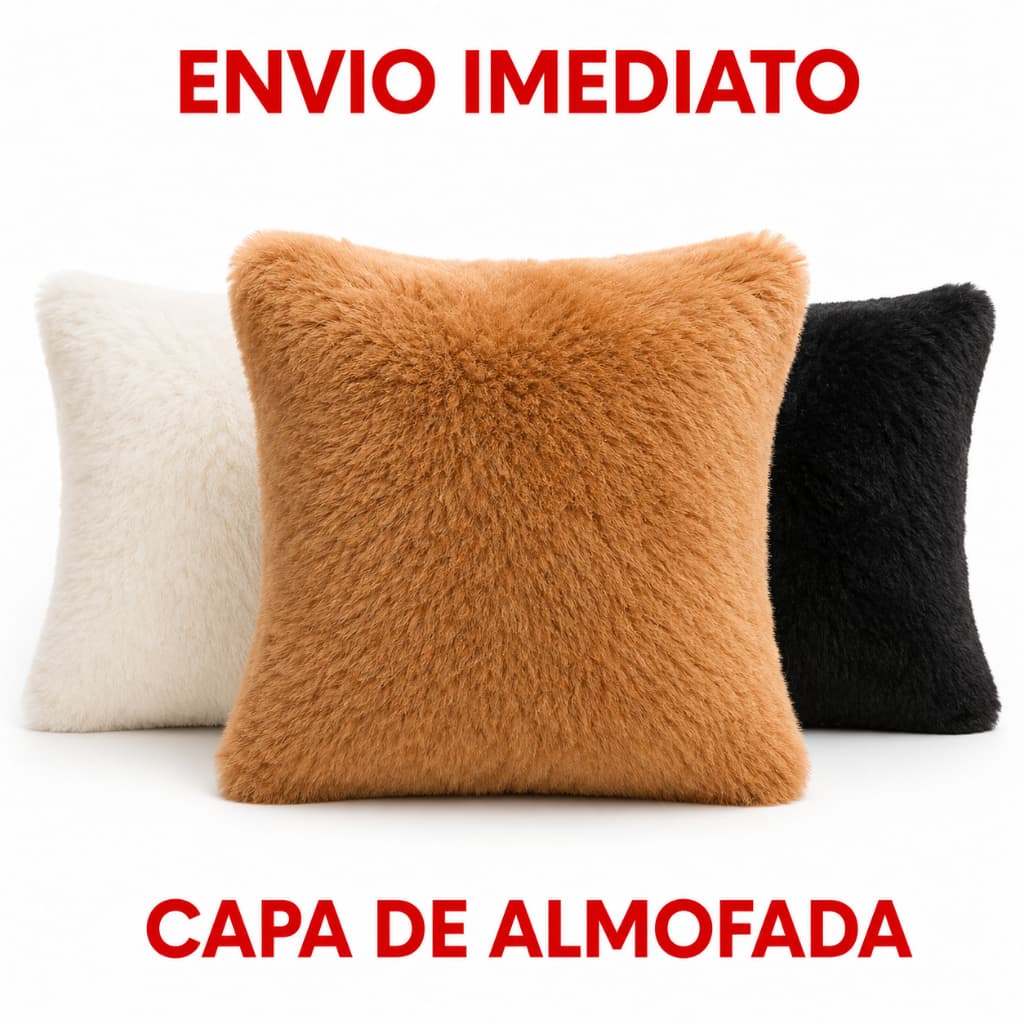 Capa para almofada Pelúcia Pelo curto Luxo 40x40 cores