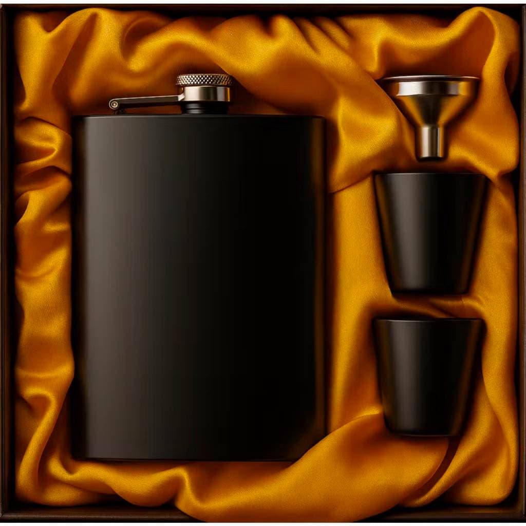 Kit Cantil Personalizado Inox Premium Copos Caneta Canivete Funil Bebida Whisky